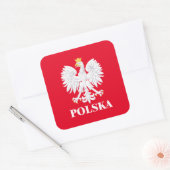 Polska 3 quadratischer aufkleber (Umschlag)
