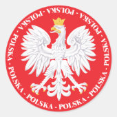 Polska 4 runder aufkleber (Vorderseite)