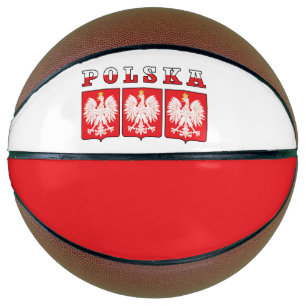 Polska Eagle Flag Shields Basketball