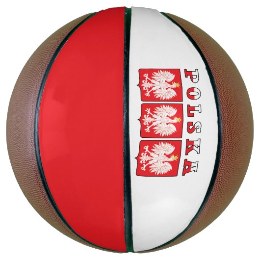 Polska Eagle Flag Shields Basketball (Vertikal)