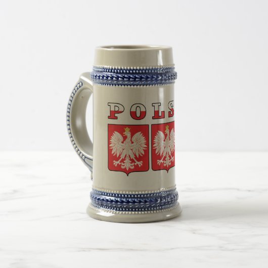 Polska Eagle Flag Shields Bierglas (Vorderseite Links)