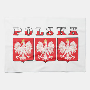 Polska Eagle Flag Shields Geschirrtuch