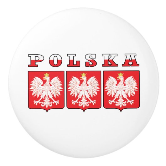 Polska Eagle Flag Shields Keramikknauf (Vorderseite)