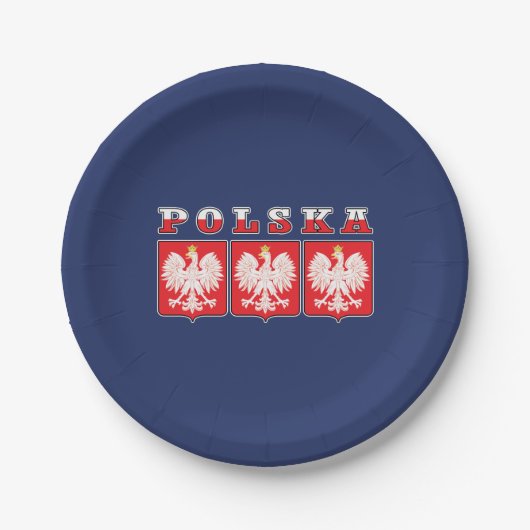 Polska Eagle Flag Shields Pappteller (Vorderseite)