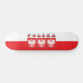 Polska Eagle Flag Shields Skateboard (Horizontal)