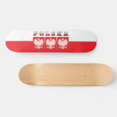 Polska Eagle Flag Shields Skateboard (Horizontal)