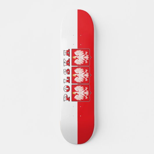 Polska Eagle Flag Shields Skateboard (Vorne)