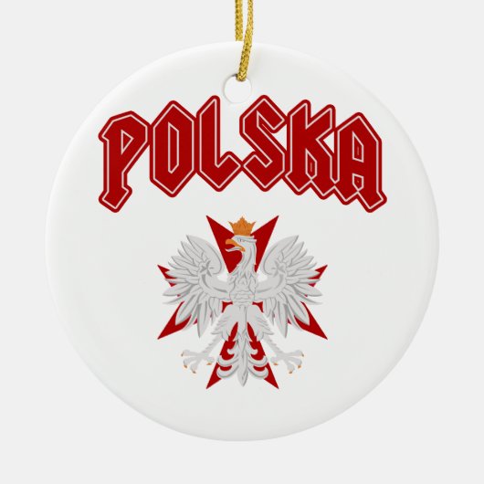 Polska Eagle Kreuz Keramik Ornament (Vorne)