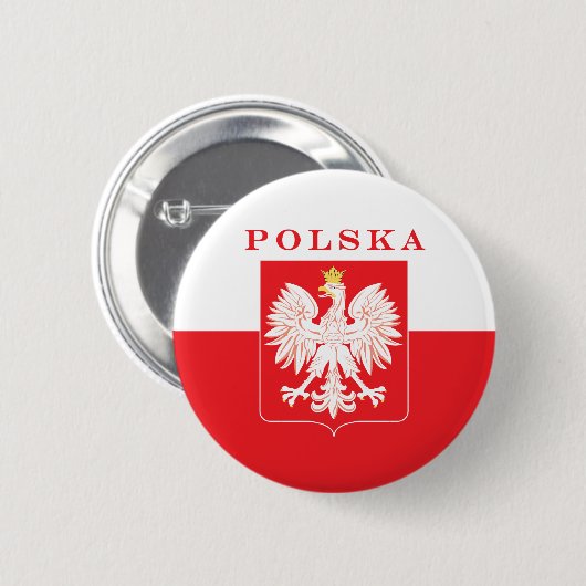 Polska Eagle Red Shield Button (Vorne & Hinten)