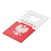 Polska Eagle Red Shield Geldbeutel Flaschenöffner (Vorderseite Schrägansicht)