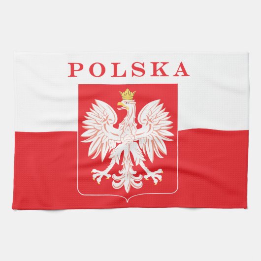 Polska Eagle Red Shield Geschirrtuch (Horizontal)