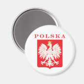 Polska Eagle Red Shield Magnet (Vorderseite/Rückseite)