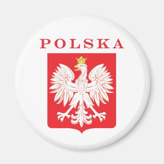 Polska Eagle Red Shield Magnet (Vorne)
