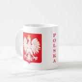 Polska Eagle Rot-Schild Kaffeetasse (Vorderseite Links)