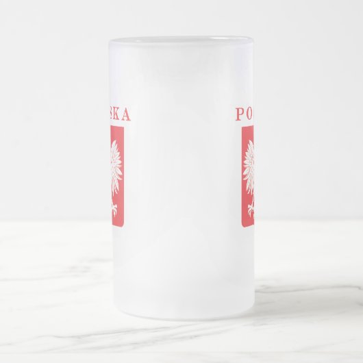 Polska Eagle Rot-Schild Mattglas Bierglas (Mittel)