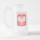 Polska Eagle Rot-Schild Mattglas Bierglas (Links)
