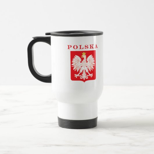 Polska Eagle Rot-Schild Reisebecher (Links)