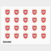 Polska Eagle Shield Runder Aufkleber (Blatt)