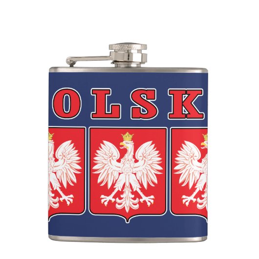 Polska Eagle Shields Flachmann (Vorderseite)
