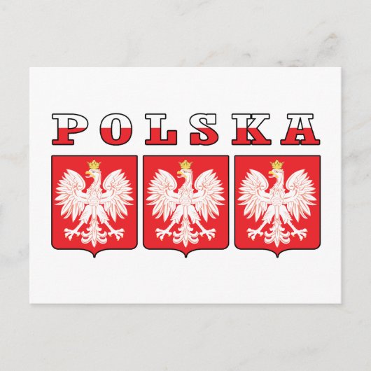 Polska Eagle Shields Postkarte (Vorderseite)