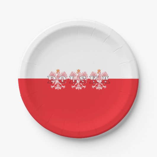 Polska Flag Red Eagles Pappteller (Vorderseite)