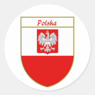 Polska Flaggen-Schild Runder Aufkleber