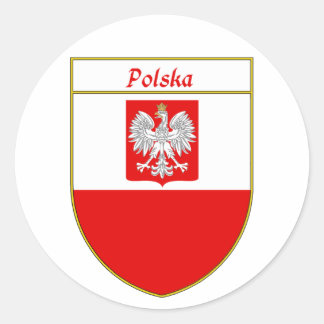 Polska-Flaggenschild Runder Aufkleber