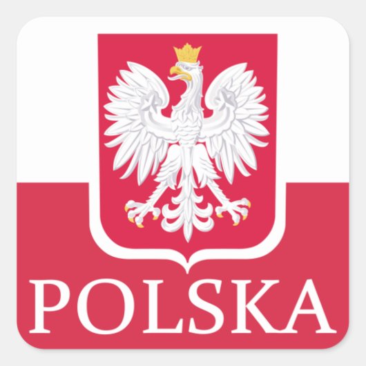 Polska-Flaggenüberzug für Waffenkleber Quadratischer Aufkleber (Vorderseite)