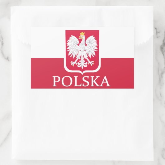 Polska-Flaggenüberzug für Waffenkleber Rechteckiger Aufkleber (Tasche)