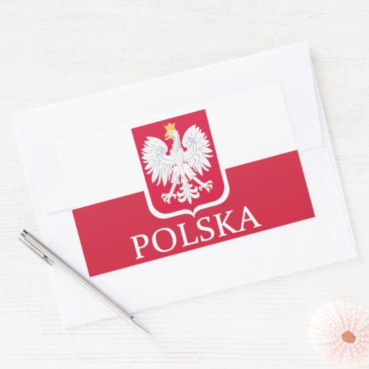 Polska-Flaggenüberzug für Waffenkleber Rechteckiger Aufkleber (Umschlag)