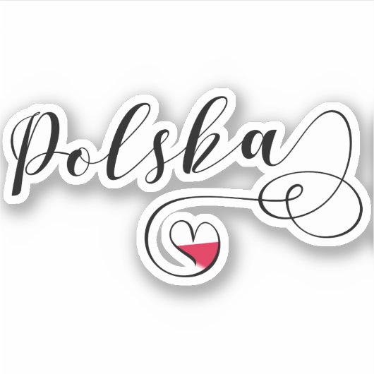 Polska Heart Flag Aufkleber (Vorderseite)