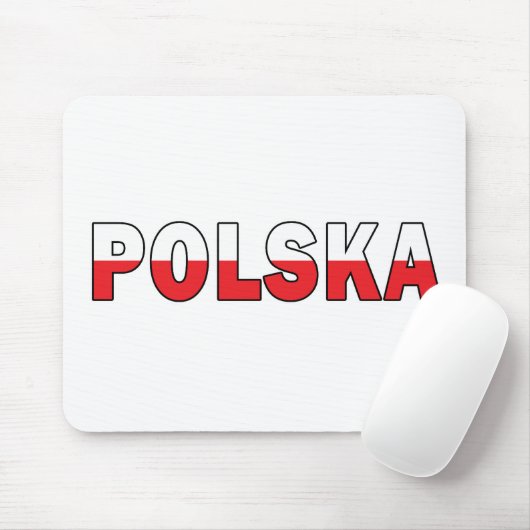 Polska in den Farben der polnischen Flagge Mousepad (Mit Mouse)