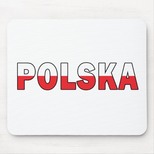 Polska in den Farben der polnischen Flagge Mousepad (Vorne)