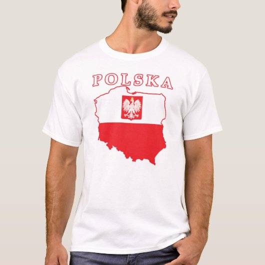 Polska Karte mit Eagle T-Shirt (Vorderseite)