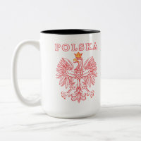 Polska mit der Rot-Polnisch-Adler-Tasse