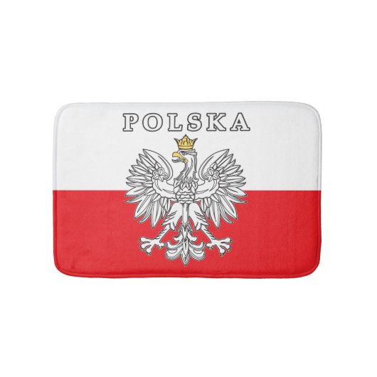 Polska mit Polnischem Adler Badematte (Vorderseite)