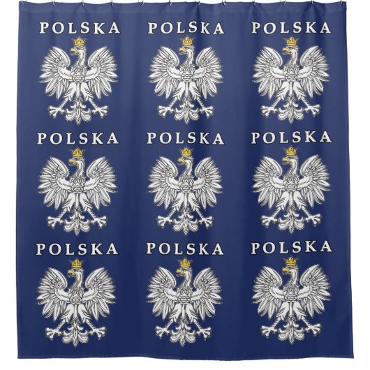 Polska mit Polnischem Adler Duschvorhang (Vorderseite)