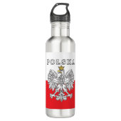 Polska mit Polnischem Adler Edelstahlflasche (Vorderseite)