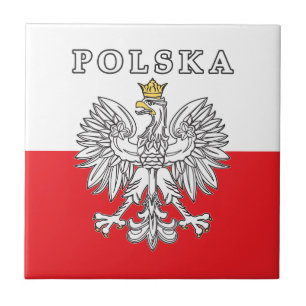 Polska mit Polnischem Adler Fliese