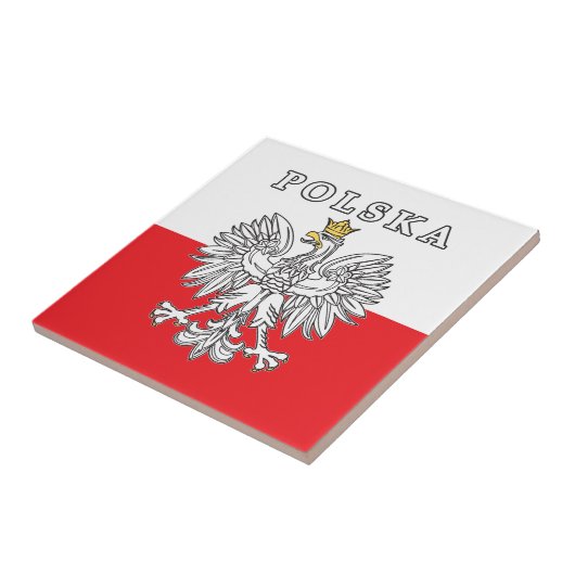 Polska mit Polnischem Adler Fliese (Seite)