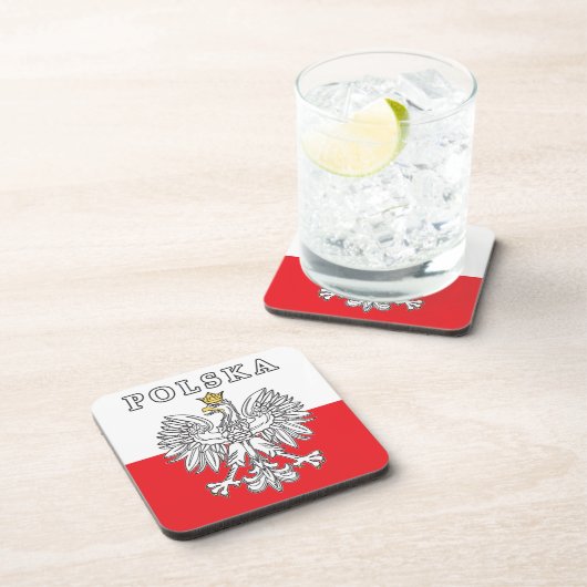 Polska mit Polnischem Adler Getränkeuntersetzer (Rechte Seite)