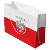 Polska mit Polnischem Adler Große Geschenktüte (Rückseite Schrägansicht)