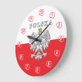 Polska mit Polnischem Adler Große Wanduhr (Winkel)
