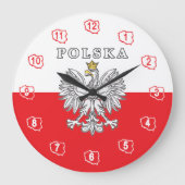 Polska mit Polnischem Adler Große Wanduhr (Vorderseite)