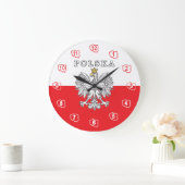 Polska mit Polnischem Adler Große Wanduhr (Zuhause)