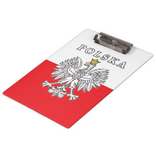 Polska mit Polnischem Adler Klemmbrett