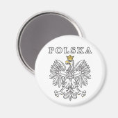 Polska mit Polnischem Adler Magnet (Vorderseite/Rückseite)