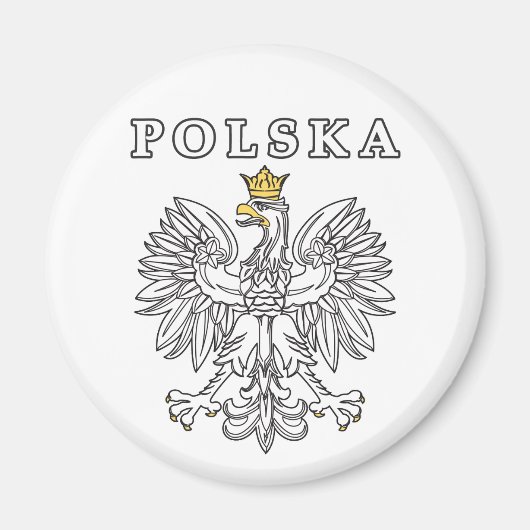 Polska mit Polnischem Adler Magnet (Vorne)