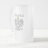 Polska mit Polnischem Adler Mattglas Bierglas (Vorderseite Links)