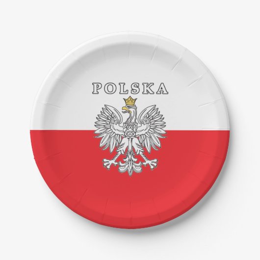 Polska mit Polnischem Adler Pappteller (Vorderseite)